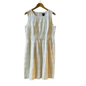 Ann Taylor White Eyelet Lace Sleeveless Dress Size 12